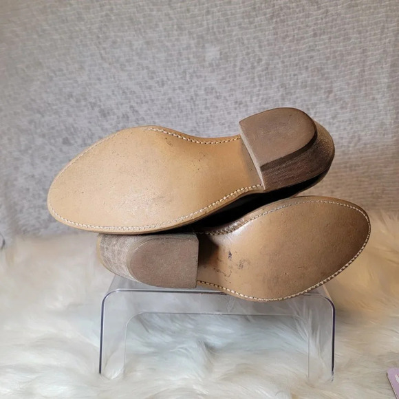 Vintage Acme Cognac Deep Brown‎ Two Toned Cowboy Western Boots Pull On Retro - Picture 9 of 11